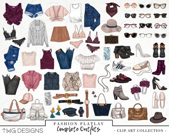 Fashion Elements Clip Art Clipart PNG Styling Accessories