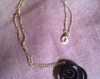 Spiral black inner tube necklace
