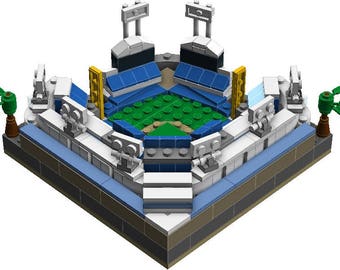 Mini LA Dodgers Stadium Custom Brick Set with Printed Instructions