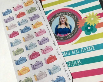 AJ6D429, Meal Planner Gymbag, Planner stickers.