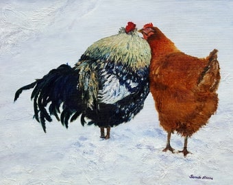 Original hand painted oil painting-Together- made by Sarmite Alksne size 15.74"x19.68" inches
