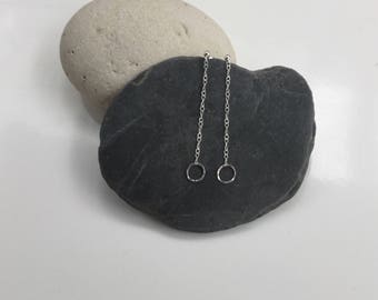Silver Drop Earrings, Silver Chain Earrings, Silver Earrings, Silver Hoop Earrings, Minimalist Earrings, Minimalist Jewelry