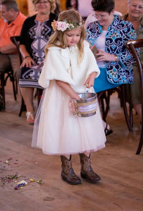 Ring Bearer Pillow Flower Girl Basket Rustic Wedding Blush