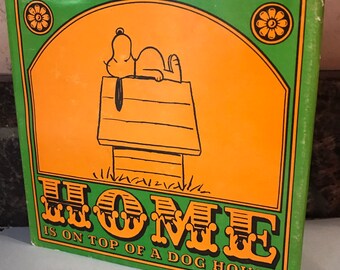 Snoopy Home is on Top of a Dog House vintage book Peanuts Charlie Brown 1966 Schulz