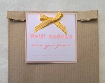Beige label kraft gift bag