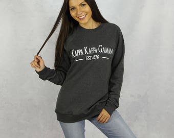Kappa Kappa Gamma Crewneck Sweatshirt in Charcoal Gray
