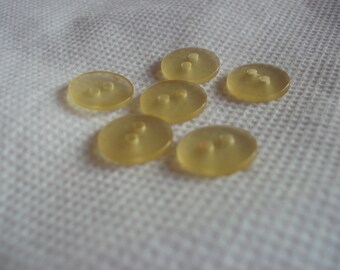 Set of 6 yellow buttons 2 hole 12 mm