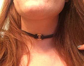 Leather Hoop Accent Chocker