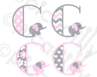 Free Free 277 Monogram Baby Elephant Svg SVG PNG EPS DXF File