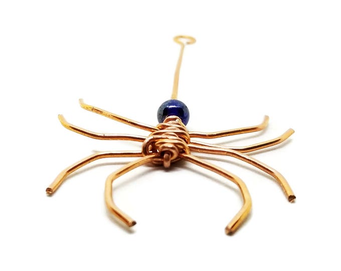 Copper Wire Spider, Hanging Wire Spider Decoration, Halloween Decoration, Wire Wrapped Copper Spider