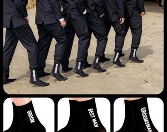 10% OFF Set of 5 Wedding Party Socks, Wedding Socks, Groom Socks, Best Man Socks, Groomsman Socks, Groomsmen Socks, Groomsmen Gifts