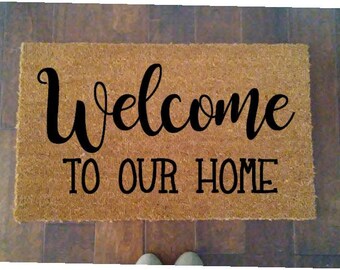 Welcome Doormat, rug, porch decor, personalized rug, front entryway, front door, personalized mat, custom doormat, housewarming gift, coir