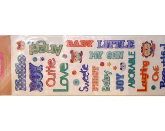 Various words fabric sticker