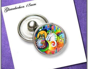 Push button with edge cats abstract SHK-018-045