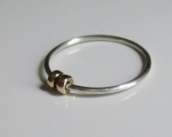 Dhyana Fidget Ring, Worry Ring, Anxiety Ring, Spinner Ring, Gold Ring