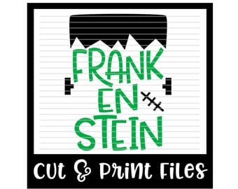 Halloween SVG * Frankenstein Cut File - dxf, SVG & PDF Printable Files - Silhouette Cameo, Cricut