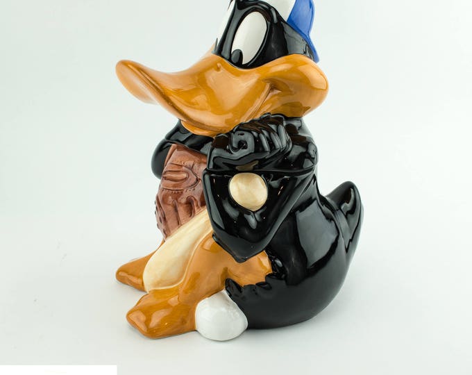 Daffy Duck Baseball Cookie Jar| Ceramic Cookie Jar | Vintage Looney Tunes Collectible | Warner Bros Collectibles