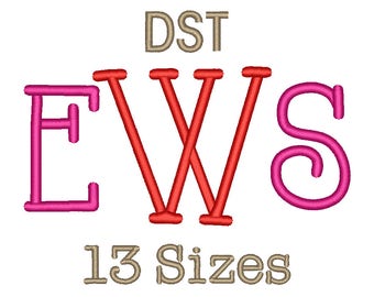 Away Here Monogram Font Embroidery Fonts - 13 Size Monogram Fonts DST File Format Machine Embroidery Font Design - Instant Download