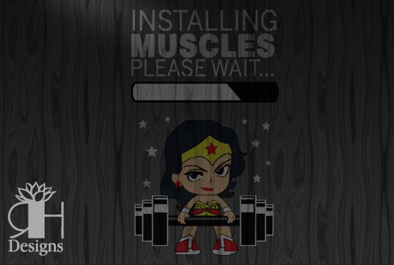 Download Installing Wonder Woman Muscles SVG