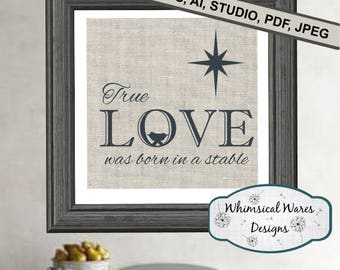 Christmas svg, Nativity svg, manger svg, Christmas love svg, farmhouse svg, digital download studio3 file svg eps ai pdf files all included