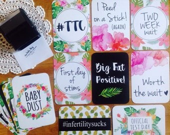 IVF | Milestone Cards | Infertility | Pregnancy Journey | Floral | Photo Prop | Memories | 30 Card Set