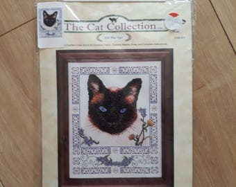 The Cat Collection Old Blue Eyes Counted Cross Stitch Kit, Siamese Cat Cross Stitch Kit,