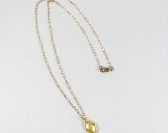 Vintage Crystal Necklace - Gold