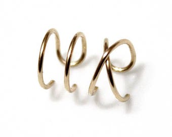 Criss Cross Ear Cuff, Set of 2 Ear Cuff No Piercing, Simple Ear Cuff,Fake Cartilage Earring, Everyday Earring, Christmas Gift