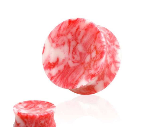 Solid Concave Red Agate Stone Saddle Plug
