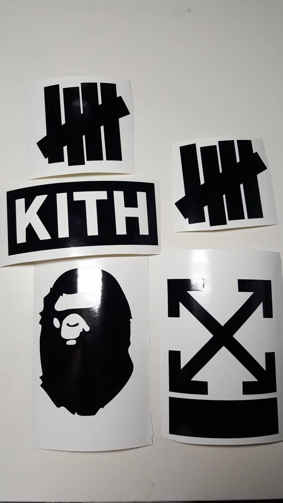 Bape Off White Undftd KITH sticker decals