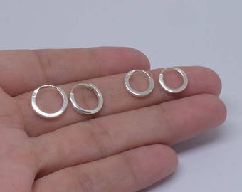 Basic Simple Sterling Silver Hoop Earrings, Basic Simple Everyday Earrings, Unisex Hoop Earrings, Men Jewelry