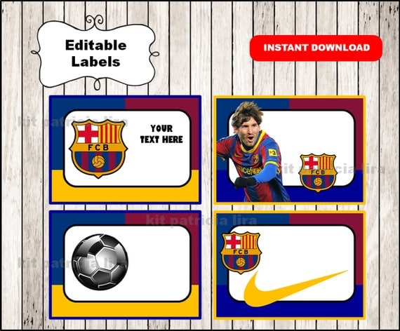 Fc Barcelona Printable Cards tags book labels stickers