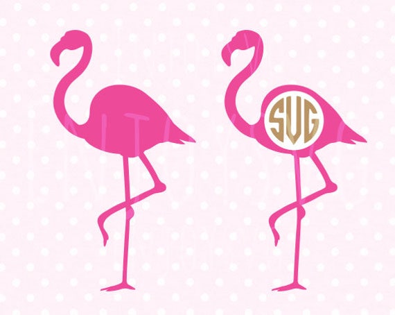 monogram flamingo clipart