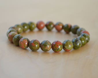 Unakite Bracelet, Wanderlust Bracelet, Mala Bracelet, Yoga Bracelet, Jewelry for him, Men Bracelet, Meditation Bracelet, Bracelet Homme