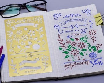 Pro Bullet Stencil for Bullet Journal, Fit A5 Notebook,Stencil Bullet Journal Stencil ,tibetara®, 4*7",1 each/lot-10196250
