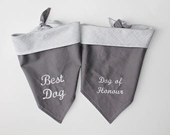 Dog Bandana - Wedding Party Best Dog / Dog of Honour (Honor)
