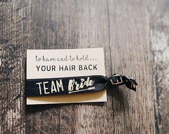 To have and to hold YOUR HAIR BACK | 1 Pack| Gold Foil| Bridesmaid Proposal | Elastic Hair Tie | Tie the Knot | Bridesmaid Gift | Team Bride