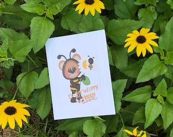 thank you cards, bee cards, birthday cards, bumble bee cards, greeting cards, all occasion cards, honey bee card, greeting cards handmade