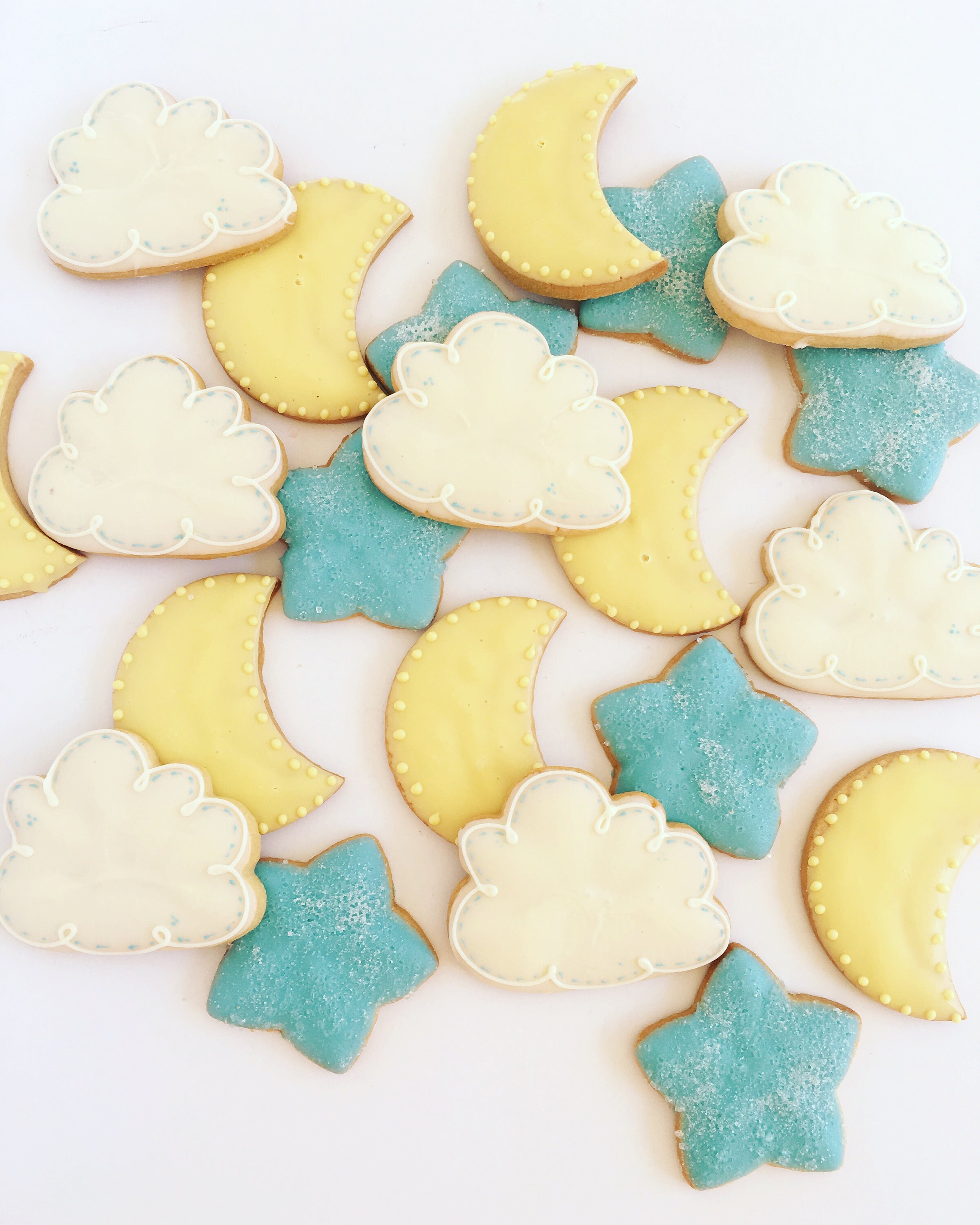 Star Moon And Cloud Cookies Decorated Sugar Cookies Baby