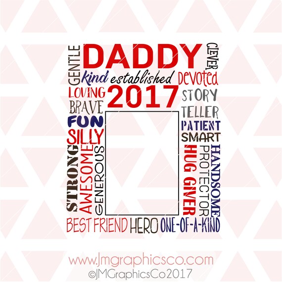Download Daddy Est 2017 Frame svg eps dxf png cricut cameo scan N