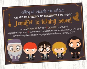 Harry Potter Birthday Invitation,Train ticket, little boy birthday, little girl, custom birthday invitations, DIGITAL & PRINTABLE
