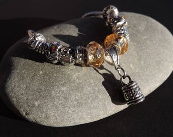 OWL Charms Beads Bracelet Champagne