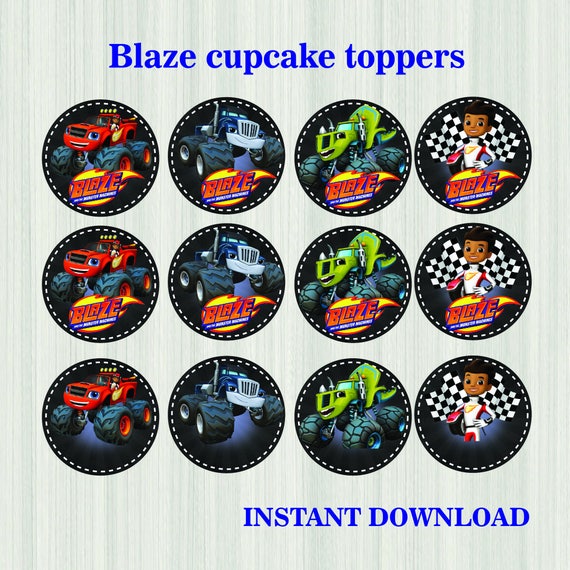 Blaze and the Monster Machines cupcakes toppers Instant