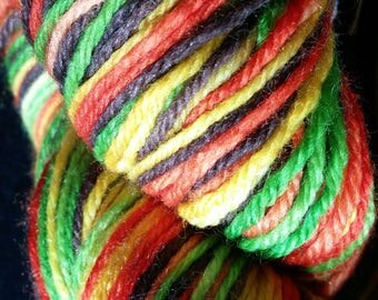 Superwash Merino/Nylon Self Striping Sock Yarn - "October"