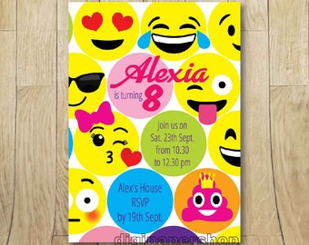 Boys Emoji Invitation Printable Emoji Birthday Party