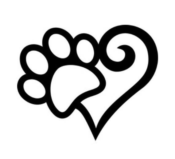 Download Dow Paw Decal Dog Paw Heart Dog Lover Decal Tumbler Decal