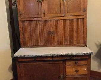 Antique Oak Hoosier Cabinet Circa 1910 1920