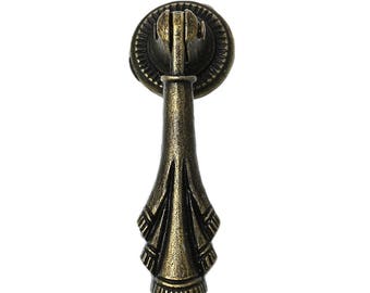 5 x Retro Möbelknopf Klopfergriff Schubladengriff antikmessing 59x20 mm