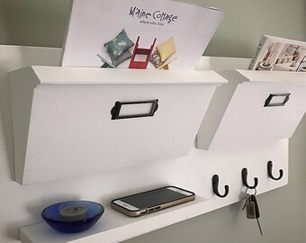 Entryway Organizer for mail, Hanging Mail Organizer Wall, Office Decor, Command Center, Mail Holder, Mail Sorter, Coat Rack, Key Holder,