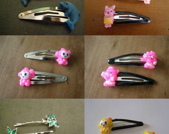 choose set of 2 clips, dolphin, dragonfly, monkey, rabbit